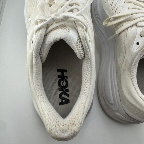 Hoka Bondi 9 Women’s Size 9 Wide White Running Walking Sneakers Comfort Travel - Picture 7 of 14